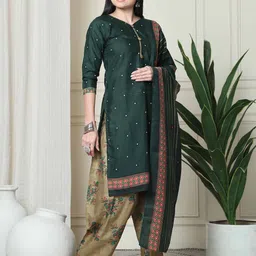 Rajnandini Women Floral Printed Regular Kurti with Salwar & With Dupatta image 5