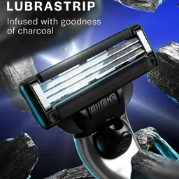 Gillette Men Mach3 Charcoal Shaving Razor with New Enhanced Lubrastrip image 3