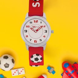 Kool Kidz Unisex Kids White & Red Football Analogue Watch KK 304 RD-55