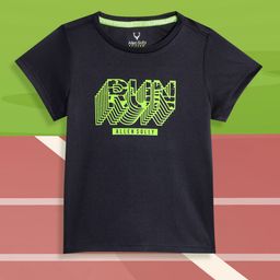 Allen Solly Junior Boys Blue Typography Printed Active Wear T-shirt-image-12