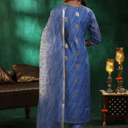 Libas Women Leheriya Regular Sequinned Kurta with Trousers & With Dupatta image 2