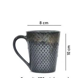 FABINALIV Grey & Beige Geometric Printed Ceramic Glossy Mugs Set of Cups and Mugs image 2