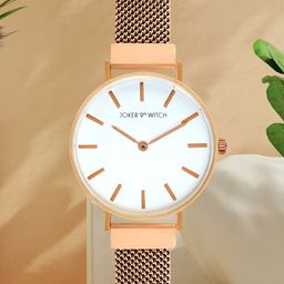 JOKER & WITCH Women White & Gold-Toned Analogue Watch AMWW386-17