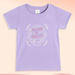 Allen Solly Junior Girls Lavender & White Brand Logo Printed T-shirt-image-40