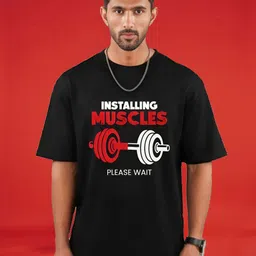 CHKOKKO Typography Printed Round Neck Short Sleeves Regular T-shirt-image-41