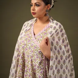 anayna Floral Printed Angrakha Pure Cotton Top with Sharara & With Dupatta-picture-54