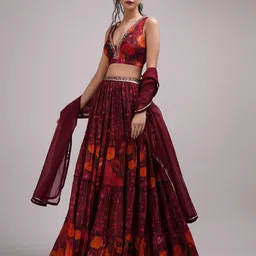 Breathe by Aakanksha Singh Printed Made to Measure Lehenga & Blouse With Dupatta image 4
