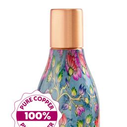 BOROSIL Quinn Green & Copper-Toned Printed Pure Copper Water Bottle 1.1L image 2