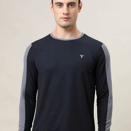 Technosport SS'24 Colourblocked Round Neck Long Sleeves Antimicrobial Slim Fit T-shirt-picture-49