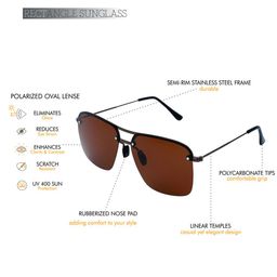 Carlton London Premium Rectangle Sunglasses With Polarised & UV Protected Lens CLSM111 image 3