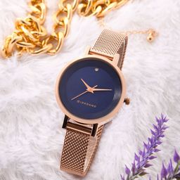 GIORDANO Women Blue Brass Embellished Dial & Rose Gold Toned Analogue Watch GD4067-44-image-60