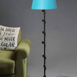 Homesake Turquoise Blue & Black Solid Contemporary Club Lamp Shade-23