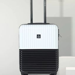 Nasher Miles Istanbul Hard-Sided ABS and PC Cabin Black White Trolley Bag - 20Inch 55cm-48
