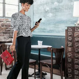 Marks & Spencer Women Navy Blue Solid Jersey Flared Trousers-image-87