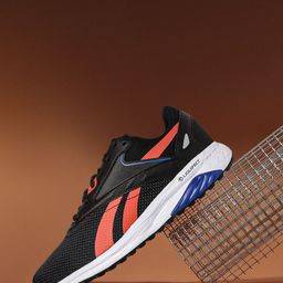 Reebok Men Black & Coral Orange Woven Design Liquifect 90 2.0 Running Shoes-45