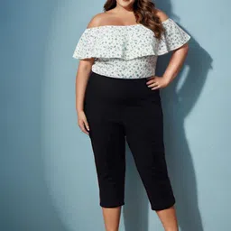 Amydus Women Plus Size Capris Tummy Tucker High Rise Capris-picture-32