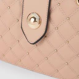 Fastrack Peach-Coloured Embellished PU Structured Sling Bag image 5