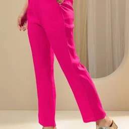 gerua by libas Libas Women Floral Yoke Design Regular Sequinned Kurta with Trousers & With Dupatta image 5