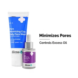 The Derma co. Pore Minimizing Clay Daily Face Wash 100ml & Face Serum 30ml image 1