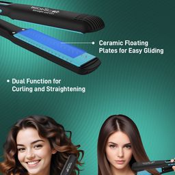 Ikonic Me 2 in 1 Straight & Curl Wide Hair Styler with Dual-Function - Black & Teal image 4