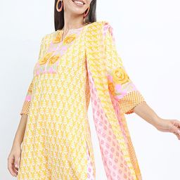 Vishudh Floral Printed Straight Kurta with Palazzos & With Dupatta image 1