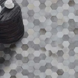 dazzhome Grey Hair On Leather Geometrical Hand Woven 9ftx12ft Carpet-picture-23