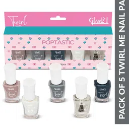 GLAM21 Set Of 5 Twirl Me Nail Paint - 6 ml Each - Combo No 07 -48-24-06-12-48-12