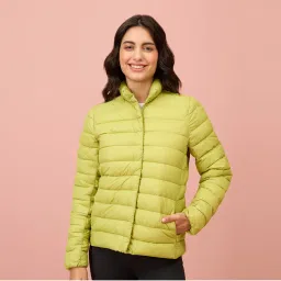 NYKD By Nykaa Ultra Light Weight Puffer Jacket with Inbuilt Bag (Set of 2)-NYAT405-Green-picture-27