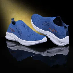 ASIAN Men Turquoise Blue Woven Design Slip-On Sneakers-picture-13
