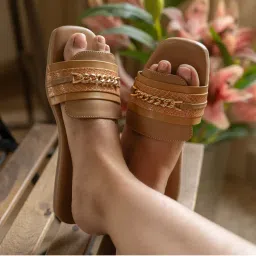 Coral Haze Tan Crystal Flat For Women-picture-44