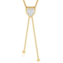 KUBERBOX Esty 18KT Gold Diamond Studded Heart Pearl Pendant - 0.87gm-image-75