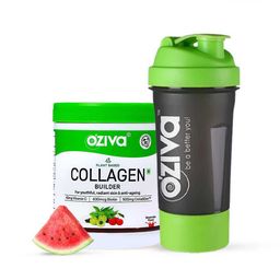 OZiva Plant Based Collagen Builder For Brighter Skin -125g - Watermelon Flavor With Shaker-0
