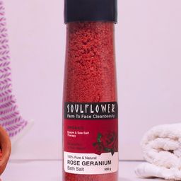 Soulflower Rose Geranium Bath Salt for Body Foot Spa & Aromatherapy - 500g-10
