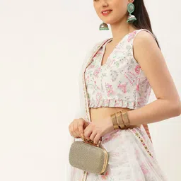 Ethnovog Embroidered Sequinned Ready To Wear Lehenga & Blouse With Dupatta-picture-42
