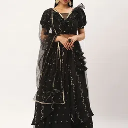 Ethnovog Embellished Sequinned Ready to Wear Lehenga & Blouse With Dupatta-12