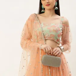 Ethnovog Embellished Sequinned Ready to Wear Lehenga & Blouse With Dupatta-10