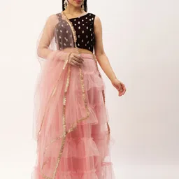 Ethnovog Embroidered Sequinned Ready to Wear Lehenga & Blouse With Dupatta-image-41