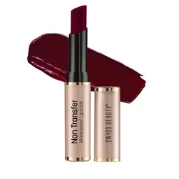 SWISS BEAUTY Non Transfer Waterproof Matte Lipstick - Brown Maroon 414-85