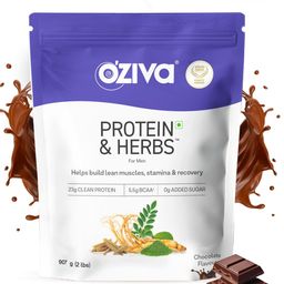 OZiva Men Protein & Herbs For Stamina, Muscle Building & Recovery- Chocolate - 907 gm-image-68