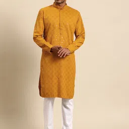 MANQ Men Regular Sequinned Kurta with Pyjamas-26
