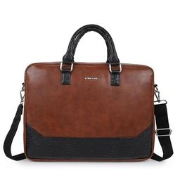 CIMONI Unisex Colourblocked Leather Laptop Bag Up to 16 inch-44