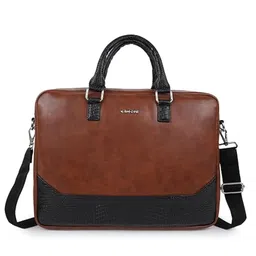 CIMONI Unisex Colourblocked Leather Laptop Bag Up to 16 inch-57