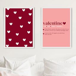 Art Street White & Maroon 2 Piece Printed Painting Wall Art-23