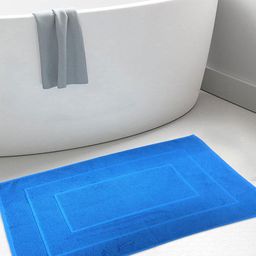 BOMBAY DYEING Blue Pure Cotton Anti Skid 450 GSM Bath Rugs-image-29