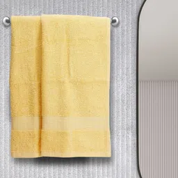 BIANCA Set Of 2 Yellow Solid 380GSM 100% Cotton Hand Towels-27