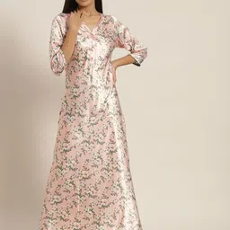 Sweet Dreams Peach-Coloured Floral Printed Maxi Nightdress-image-7
