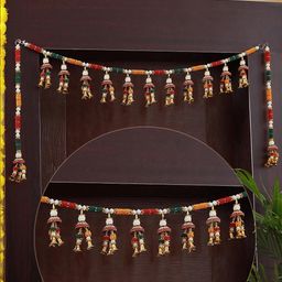 TIED RIBBONS Red Wall Hanging Bandhanwar Toran With Latkan-10