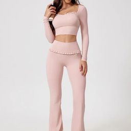 Alamode By Akanksha Pink Jeny Premium Activewear Set-image-97