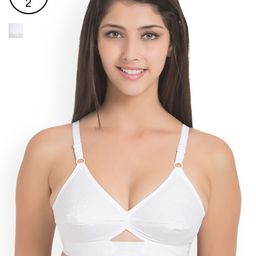 Centra Pack of 2 White Solid Non-Wired Non Padded Everyday Bra CLY9-2PC-WH-picture-51