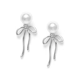 Carlton London Silver-Plated Pearls Contemporary Drop Earrings-image-95